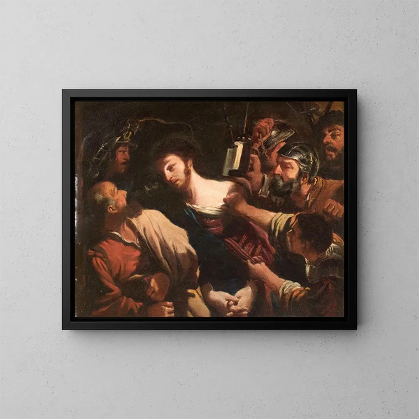 La Trahison du Christ - Schule von Guercino — gerahmtes Bild an der Wand