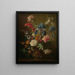 Vase de fleurs milieu du XVIIIe siècle - École de Jan van Huysum — gerahmtes Bild an der Wand
