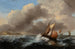 Bateaux de pêche au large dans une mer agitée - Ecole de Ludolf Backhuysen — Ansicht des Kunstwerks