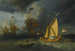 Die holländische Flotte auf See mit einer Staatsyacht, die einen Salut abfeuert - Ludolf Backhuysen Schule — Ansicht des Kunstwerks