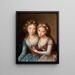 Doppelporträt der Großherzoginnen Alexandra 1783-1801 und Hélène 1784-1803 Romanov, Töchter des Zaren Paul I. - Schule von Marie-Louise Élisabeth Vigée Le Brun — gerahmtes Bild an der Wand