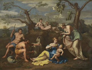 Nymphe nourrissant l'enfant Jupiter - École de Nicolas Poussin — Ansicht des Kunstwerks
