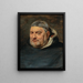Portrait eines dominikanischen Bruders - Schule von Peter Paul Rubens — gerahmtes Bild an der Wand