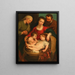 Die Heilige Familie mit der heiligen Elisabeth und dem heiligen Johannesknaben - Schule von Peter Paul Rubens — gerahmtes Bild an der Wand