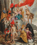 Die Jungfrau und das Kind, verehrt von den Heiligen - Schule von Peter Paul Rubens — Ansicht des Kunstwerks