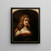Buste eines jungen Mannes - Schule von Rembrandt van Rijn — gerahmtes Bild an der Wand