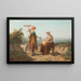 Italienische Bauernmädchen am Wegesrand - Fr. de Leub — gerahmtes Bild an der Wand