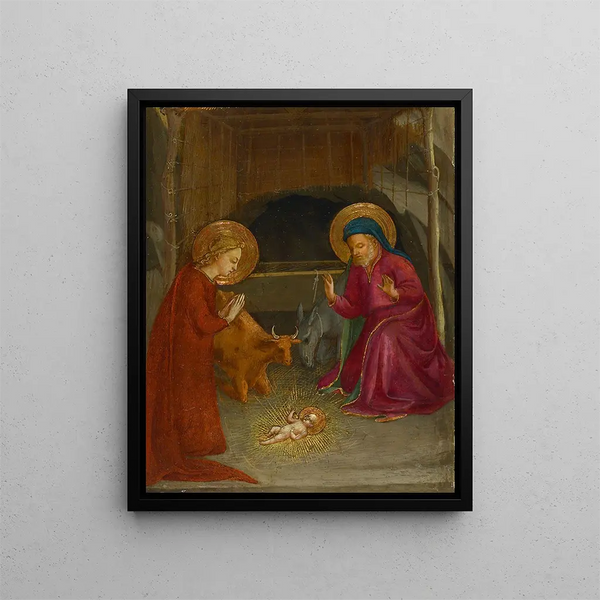 Die Geburt Christi - Fra Angelico — gerahmtes Bild an der Wand