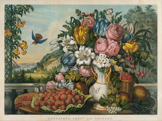 Landschaft mit Früchten und Blumen - Frances Flora Bond Palmer — Ansicht des Kunstwerks
