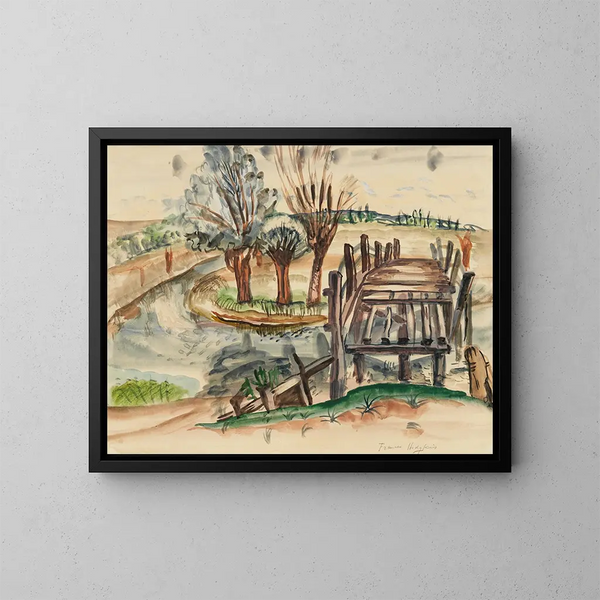 Pont de Flatford - Frances Hodgkins — gerahmtes Bild an der Wand