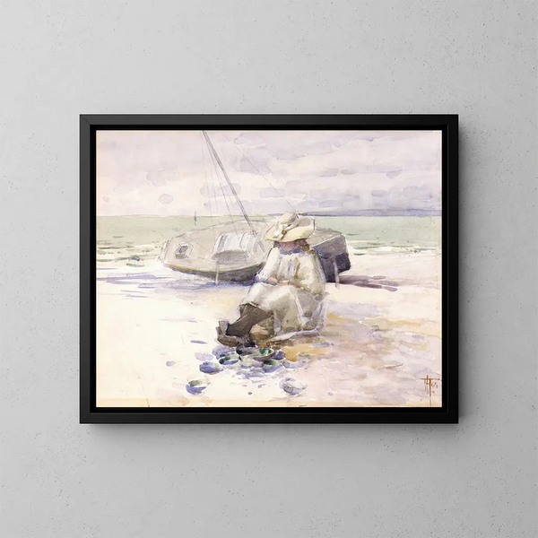 Mädchen am Strand - Frances Hodgkins — gerahmtes Bild an der Wand
