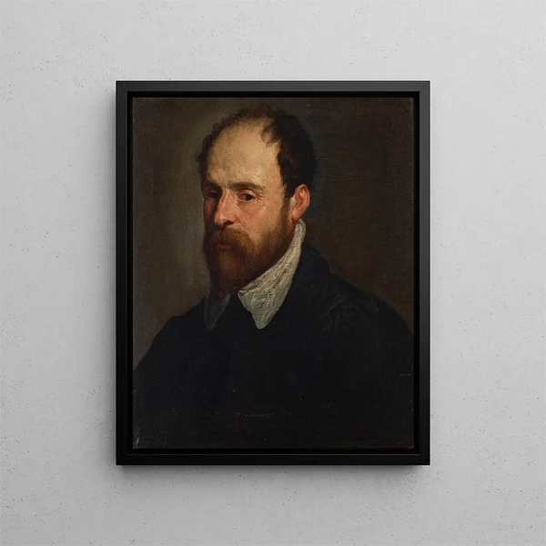 Portrait eines bärtigen Gentlemans - Francesco Bassano le Jeune — gerahmtes Bild an der Wand