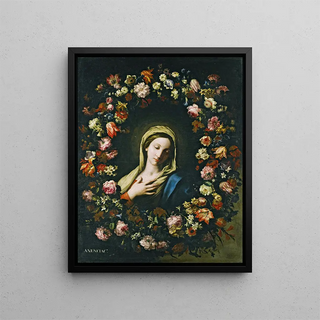 Francesco Caldei - A Flower Garland Surrounding The Virgin Annunciate.webp