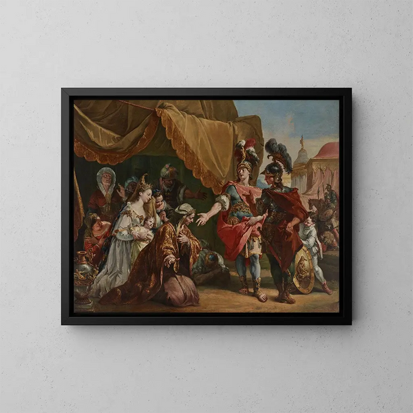 Familie Darius vor Alexander - Francesco Fontebasso — gerahmtes Bild an der Wand