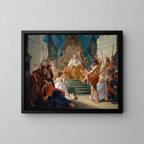 Der Salomon-Urteil - Francesco Fontebasso — gerahmtes Bild an der Wand