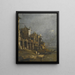 Ein Küstenlandschaft von Capriccio mit Figuren am Ufer unter einer Arkade - Francesco Guardi — gerahmtes Bild an der Wand