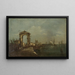 Landschaft mit Kai und Schiffen auf einem See - Francesco Guardi — gerahmtes Bild an der Wand