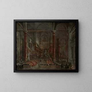 Zeremonie pontifical à SS Giovanni e Paolo, Venise, 1782 - Francesco Guardi — gerahmtes Bild an der Wand