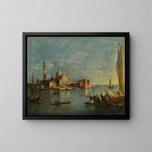 Venedig, Blick auf San Giorgio Maggiore - Francesco Guardi — gerahmtes Bild an der Wand