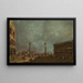 Venedig, die Piazzetta, die nach Süden blickt und einen Blick auf den Dogenpalast und die Marciana-Bibliothek bietet, die Insel San Giorgio Maggiore im Hintergrund - Francesco Guardi — gerahmtes Bild an der Wand