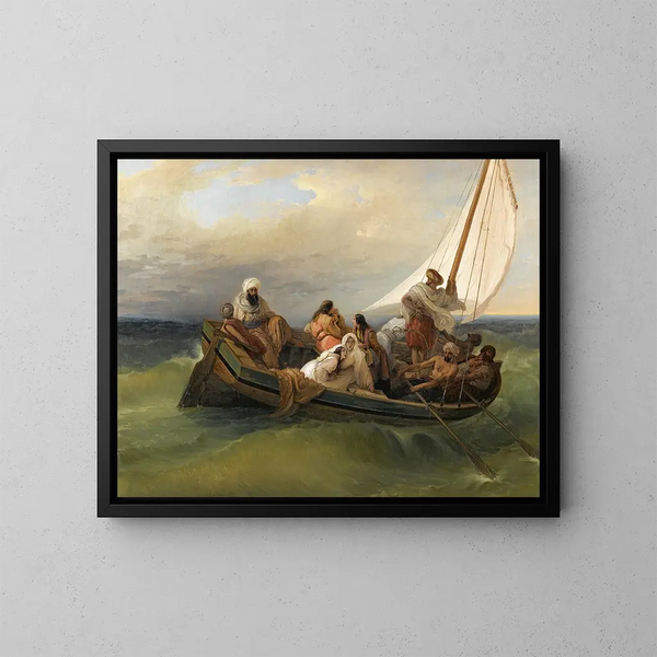 Flucht von Chios - Francesco Hayez — gerahmtes Bild an der Wand