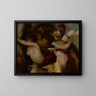 Die Eroberung Rinaldos im verzauberten Wald - Francesco Maffei — gerahmtes Bild an der Wand