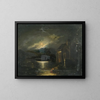 Landschaft mit Mondsee - Francesco Milani — gerahmtes Bild an der Wand