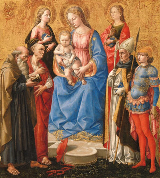Francesco Pesellino - Madonna and Child with Six Saints.webp