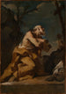 Saint Jérôme knieend in Anbetung eines Kreuzes - Francesco Polazzo — Ansicht des Kunstwerks