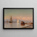 Ansicht auf den Hudson, die Catskills im Hintergrund - Francis Augustus Silva — gerahmtes Bild an der Wand