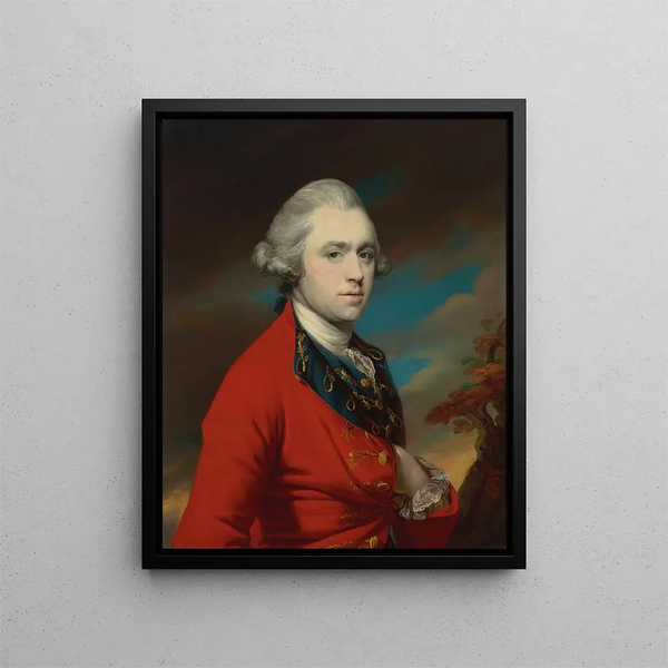 Portrait des Kapitäns Collingwood Roddam - Francis Cotes — gerahmtes Bild an der Wand