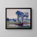 Landschaftsgemälde mit einem See - Francis J Flanagan — gerahmtes Bild an der Wand