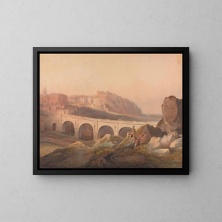 Ansicht von Edinburgh vom Calton Hill - Francis Nicholson — gerahmtes Bild an der Wand