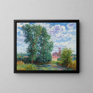 Sonnenlichteffekt bei Gewitterwetter in Larchant - Francis Picabia — gerahmtes Bild an der Wand
