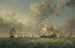 Britische Kriegsschiff-Gemälde der Flotte der roten Squadron bei starkem Wind - Francis Swaine — Ansicht des Kunstwerks