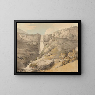 Vue du Rhydaer - Francis Towne — gerahmtes Bild an der Wand