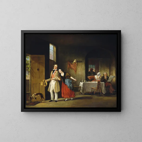 Der schüchterne Cousin - Francis William Edmonds — gerahmtes Bild an der Wand