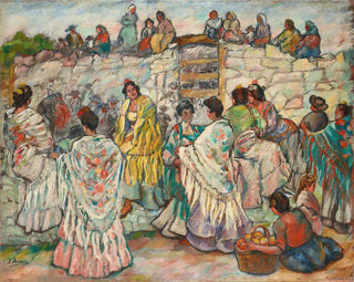 Manolas vor der Arena - Francisco Iturrino — Ansicht des Kunstwerks