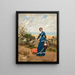 Carmen Miralles in blauer Robe - Francisco Miralles y Galup — gerahmtes Bild an der Wand