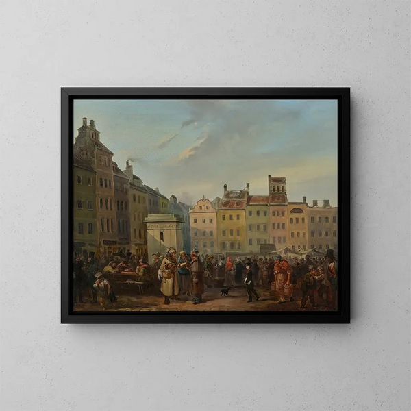 Place de la Vieille Ville - Franciszek Kostrzewski — gerahmtes Bild an der Wand