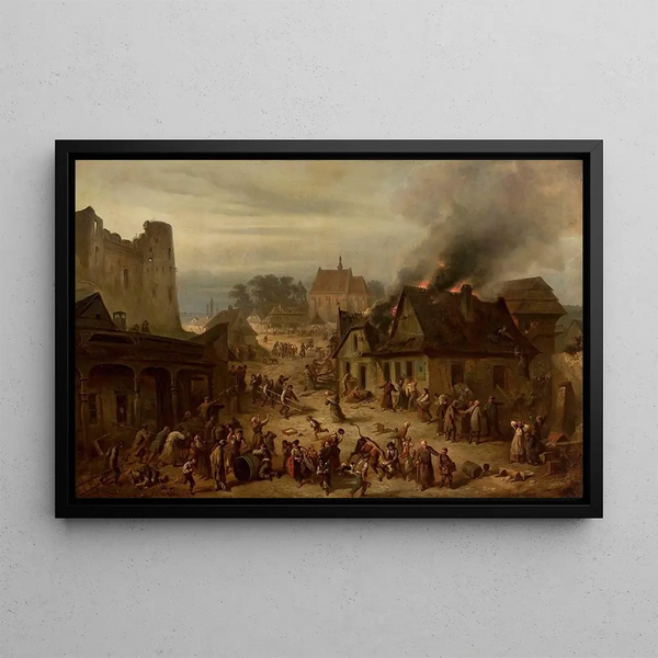 Franciszek Kostrzewski - Town on fire.webp