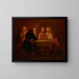 Des paysans dans une auberge - Franciszek Smuglewicz — gerahmtes Bild an der Wand
