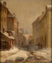 Alte Warschau im Winter, Brzozowa-Straße - Franciszek Wątkowski — Ansicht des Kunstwerks