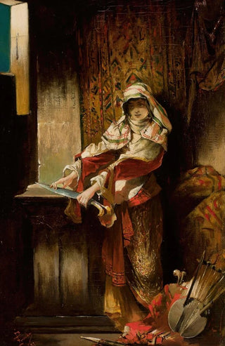 Franciszek murko - Mauritanian woman sharpening a yatagan.webp