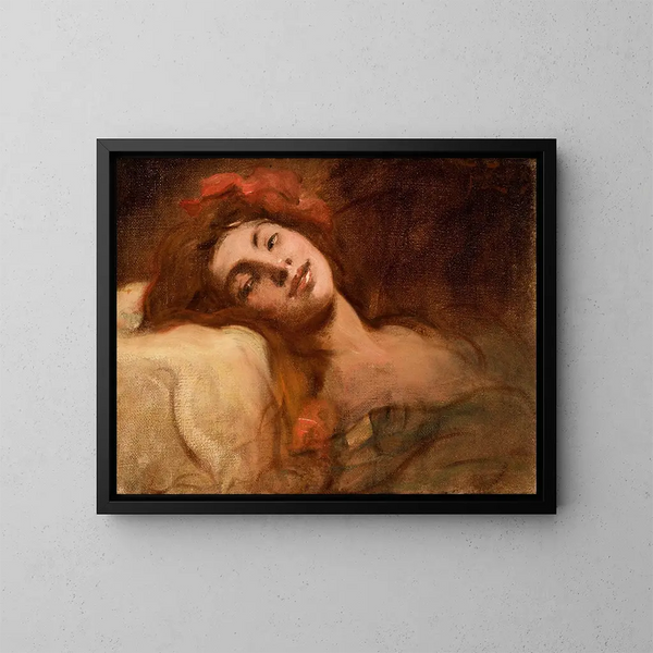 Studie eines Frauenkopfes - Franciszek Żmurko — gerahmtes Bild an der Wand