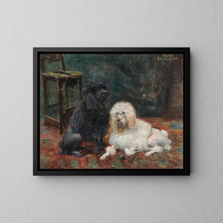 Les caniches royaux Jocko et Geraldine - François Richard de Montholon — gerahmtes Bild an der Wand
