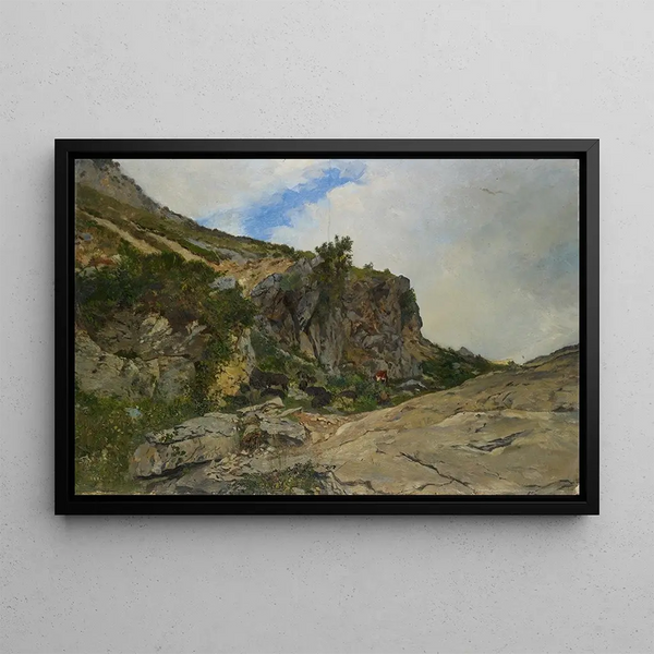 Troupeau dans les Alpes - Frank Buchser — gerahmtes Bild an der Wand
