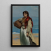 Junge Frau mit Korb am Strand Der Kummer Irlands - Frank Buchser — gerahmtes Bild an der Wand