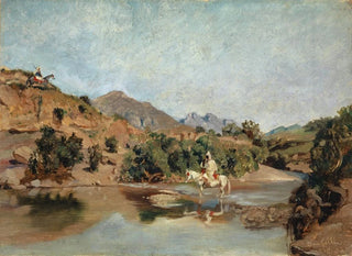 Cavalier marocain traversant le gué à Wad Boswicha - Frank Buchser — Ansicht des Kunstwerks