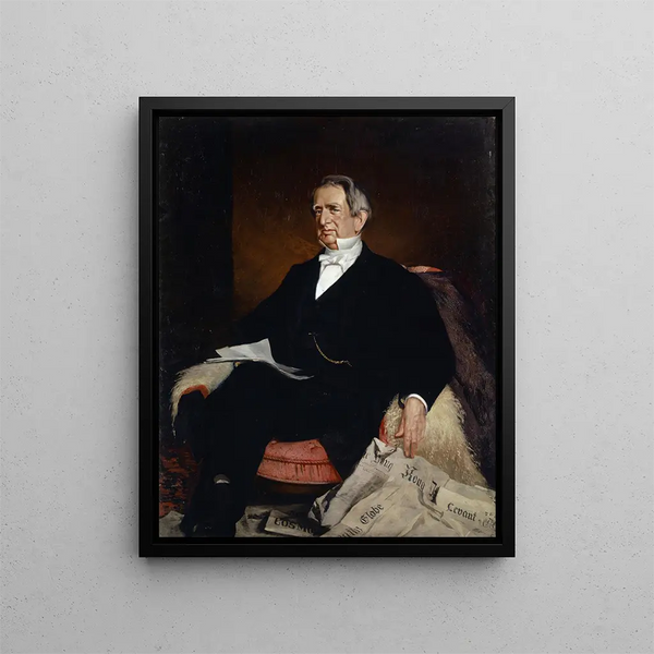 Portrait des amerikanischen Außenministers William H. Seward - Frank Buchser — gerahmtes Bild an der Wand